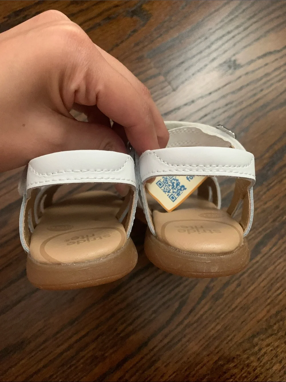 Stride Rite Wide White Bow Sandals